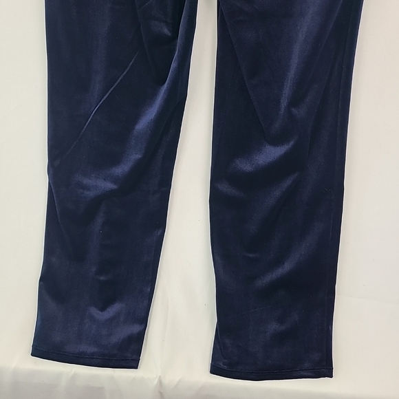 NEW Shoedazzle Women's Velvet Pants Navy Blue side zipper Sz M NWT - Picture 8 of 8